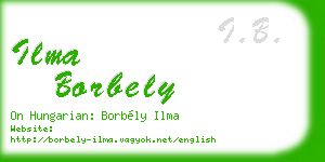 ilma borbely business card